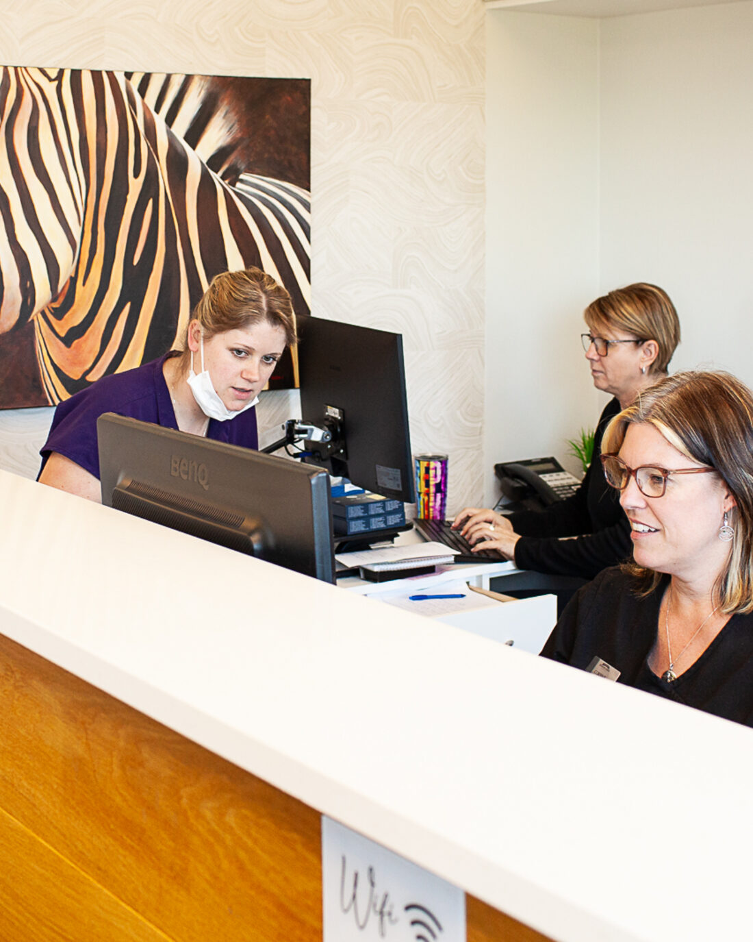 Reception area at Bowker Creek Dental